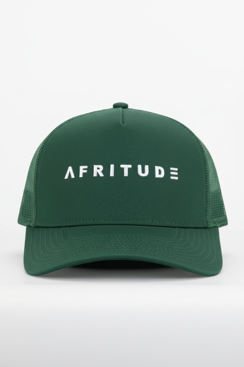 Afritude Monogram Trucker Hat Green